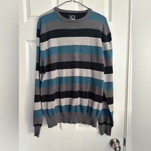 Empyre Striped Gray, Black and Teal Men's Sweater